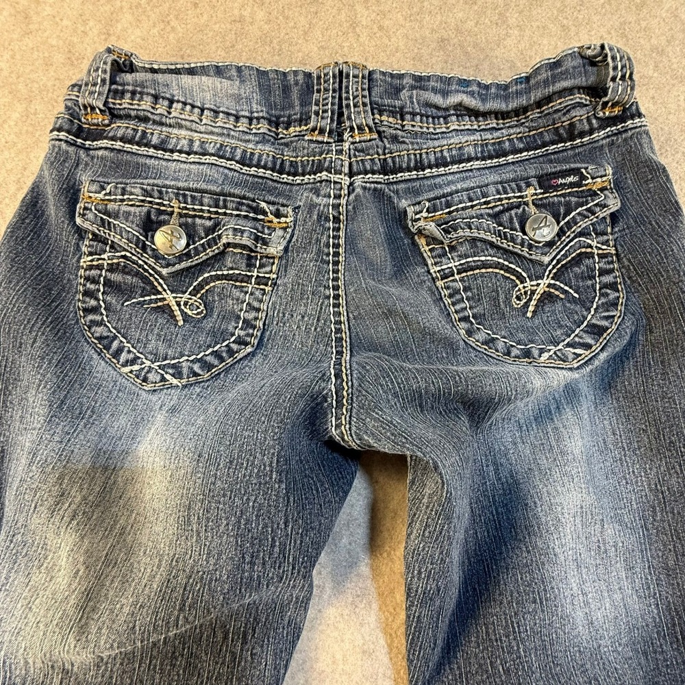 Angels Jeans Womens Size 7 Medium Wash Bootcut Denim Thick Stitch Flap Pocket - Picture 6 of 6